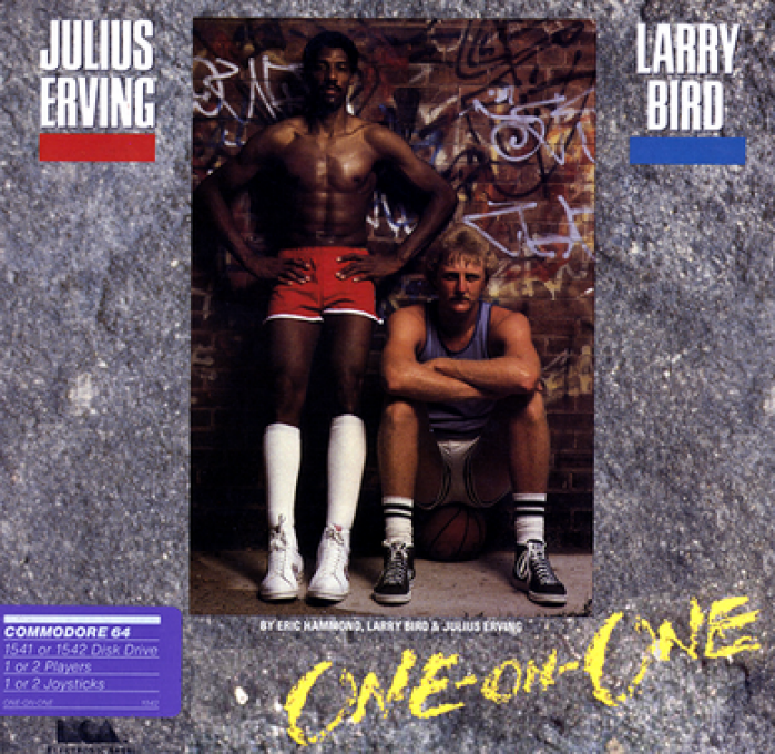 Julius Erving and Larry Bird Go One on One box art