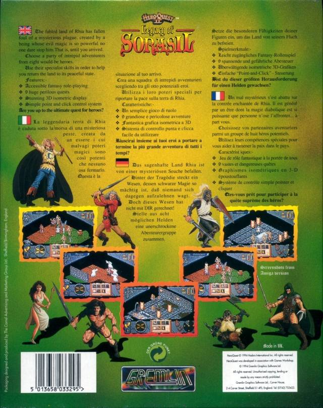 HeroQuest II - Legacy of Sorasil — box-2D-back (WOR)