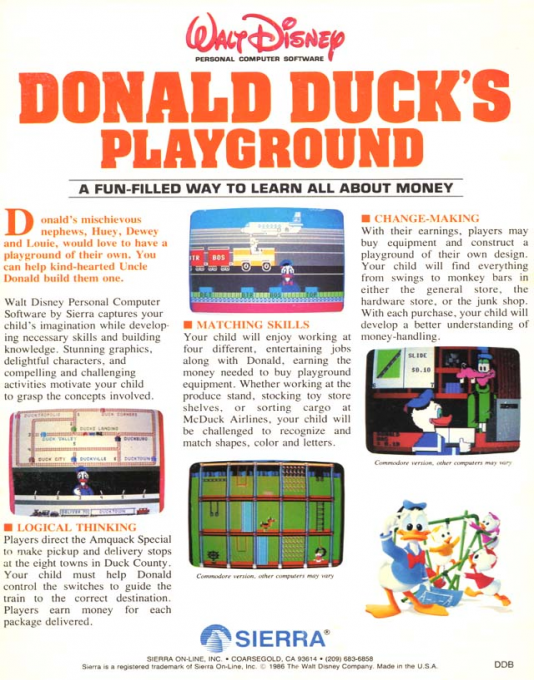 Donald Duck's Playground — box-2D-back (US)