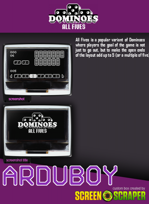 Dominoes 'All Fives' — box-2D-back (SS)