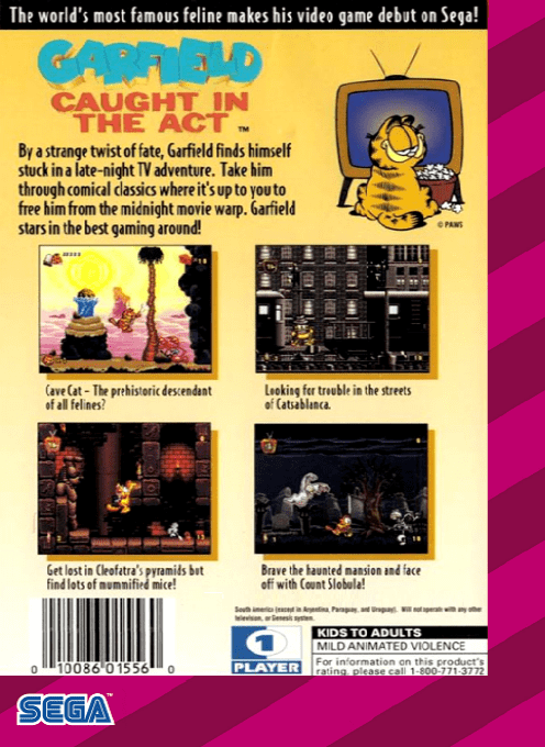 Garfield - Caught In The Act — box-2D-back (US)