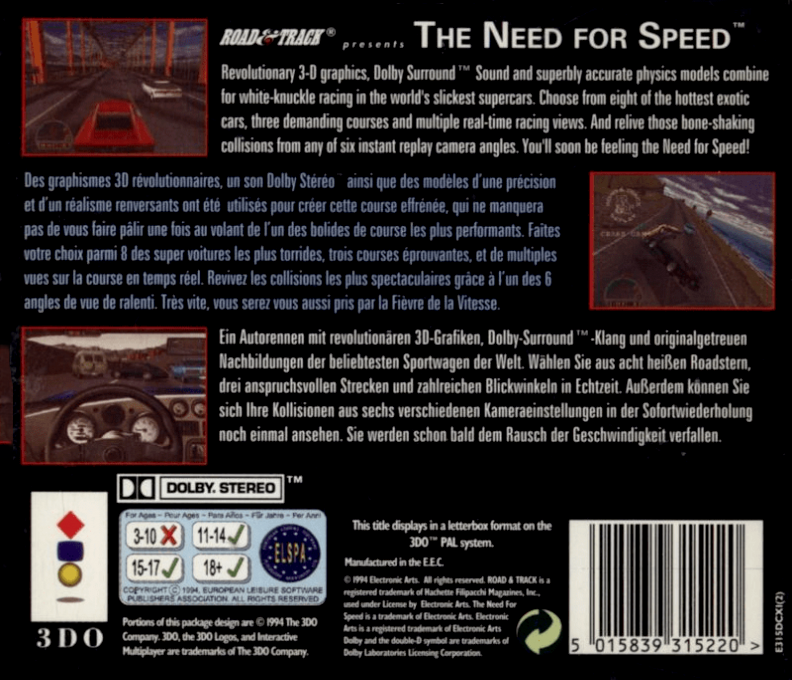 Road & Track Presents - OverDrivin' — box-2D-back (EU)