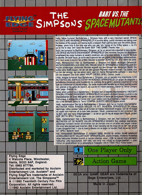 Simpsons - Bart Vs The Space Mutants, The — box-2D-back (EU)