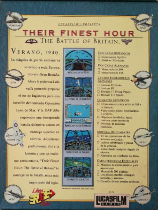Their Finest Hour - The Battle of Britain — box-2D-back (SP)
