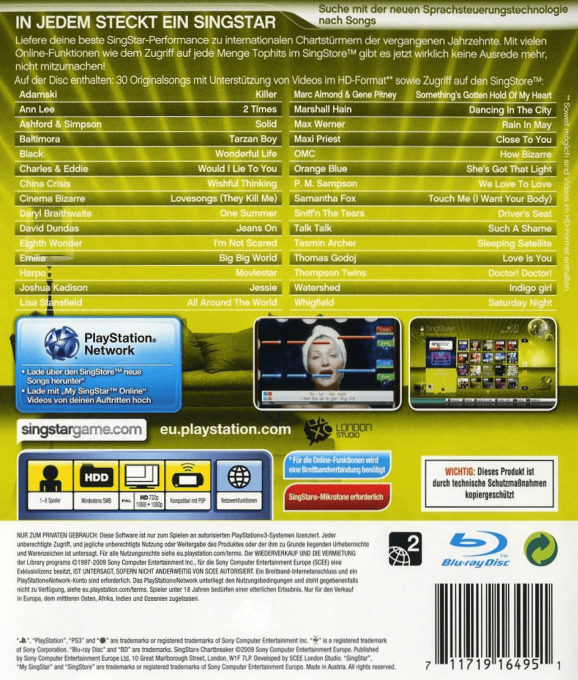 SingStar Chartbreaker — box-2D-back (DE)