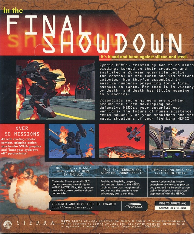 EarthSiege 2 — box-2D-back (WOR)