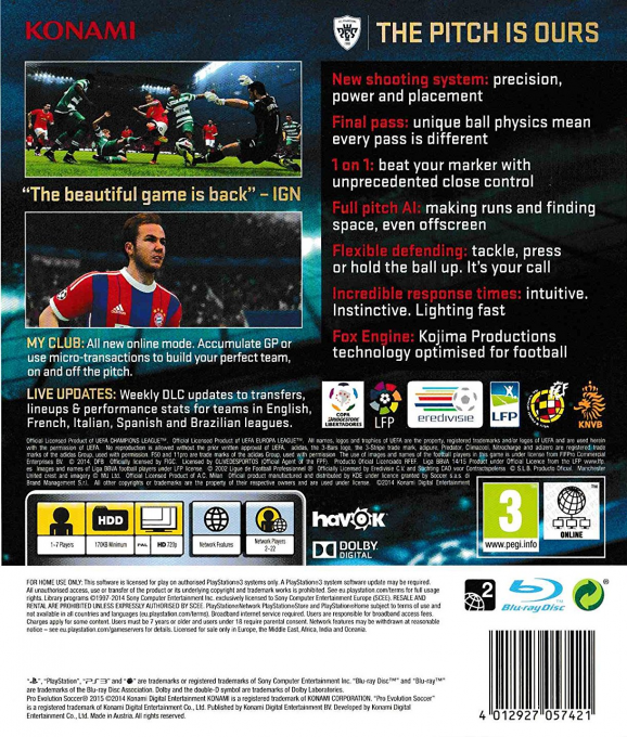 PES 2015 - Pro Evolution Soccer — box-2D-back (EU)