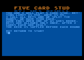 Five Card Stud — sstitle (WOR)
