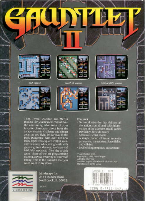 Gauntlet 2 — box-2D-back (US)