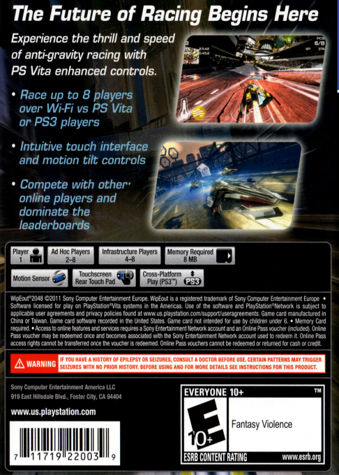 WipEout 2048 - WipEout HD Fury — box-2D-back (US)