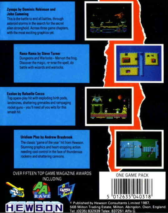 Four Smash Hits - Exolon — box-2D-back (EU)