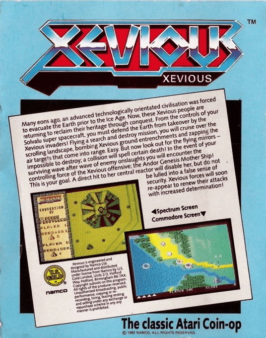 Xevious — box-2D-back (EU)