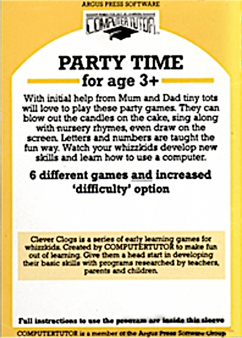 Clever Clogs : Party Time — box-2D-back (EU)