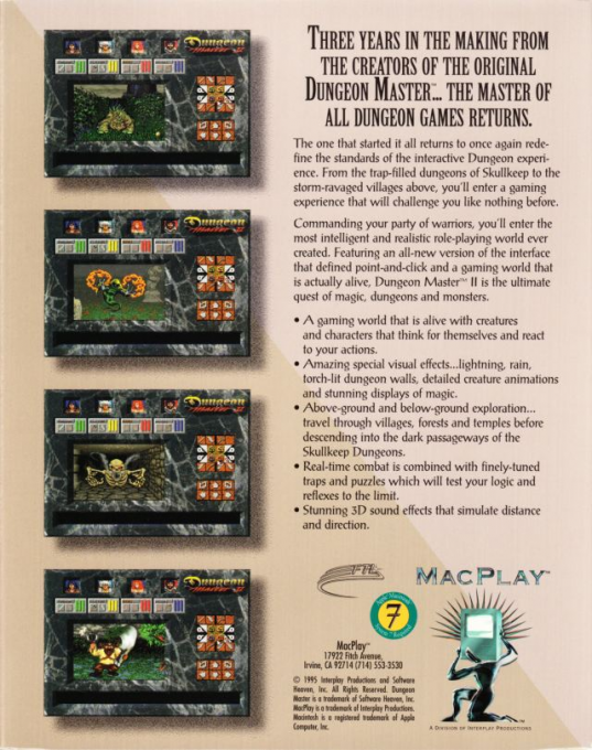 Dungeon Master 2 - The Legend of Skullkeep — box-2D-back (US)