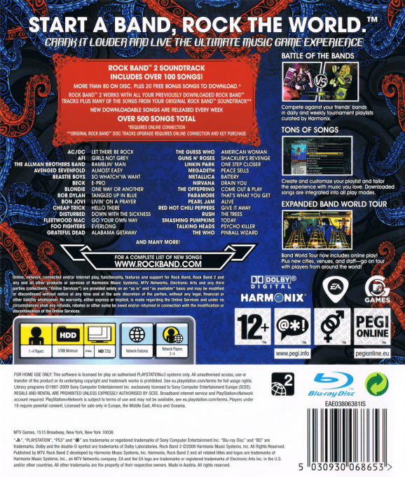 Rock Band 2 — box-2D-back (EU)