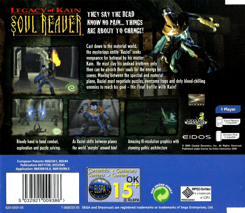 Legacy of Kain - Soul Reaver — box-2D-back (EU)