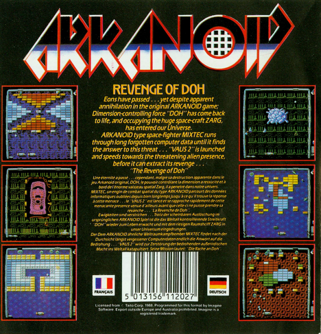Arkanoid - Revenge Of Doh — box-2D-back (EU)