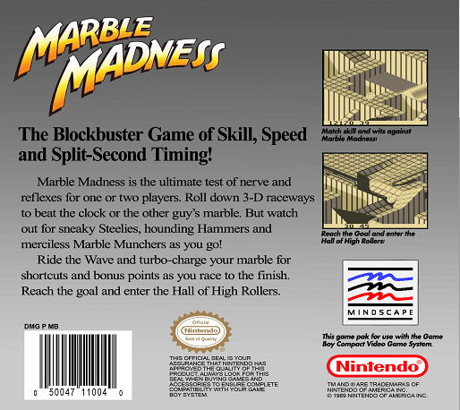 Marble Madness — box-2D-back (US)