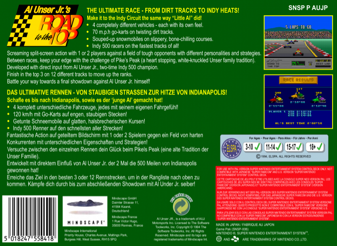 Al Unser Jr.'s Road To The Top — box-2D-back (EU)