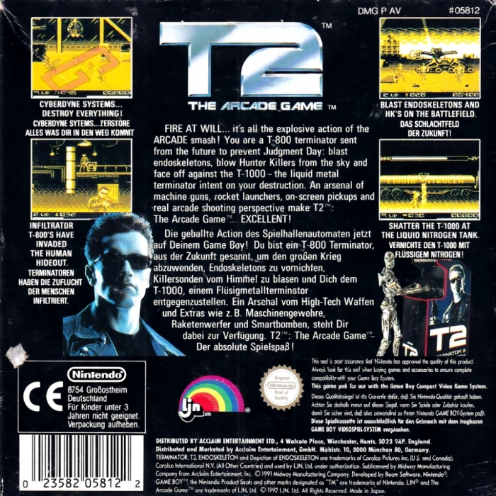 T2 - The Arcade Game — box-2D-back (DE)