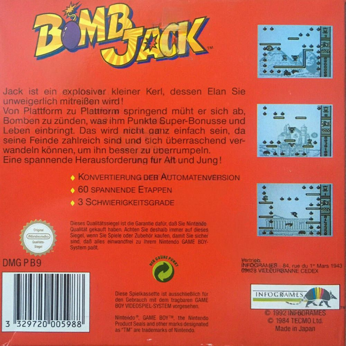 Bomb Jack — box-2D-back (DE)