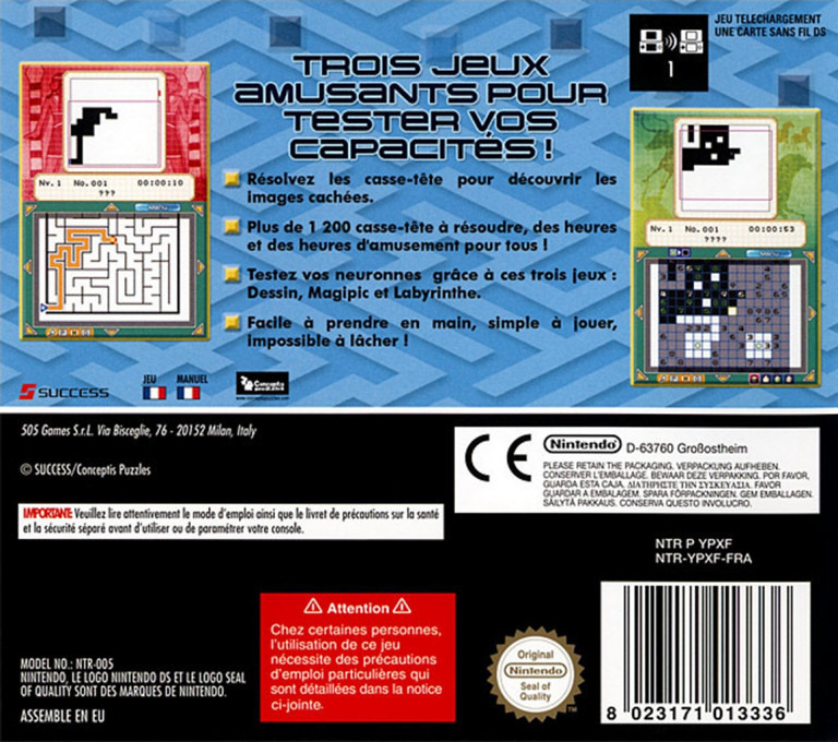 Pic Pic - Toku to E ni Naru 3-tsu no Puzzle — box-2D-back (FR)