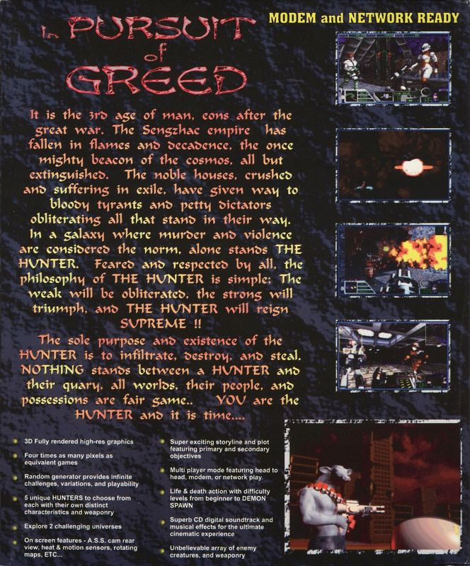 In Pursuit Of Greed — box-2D-back (US)