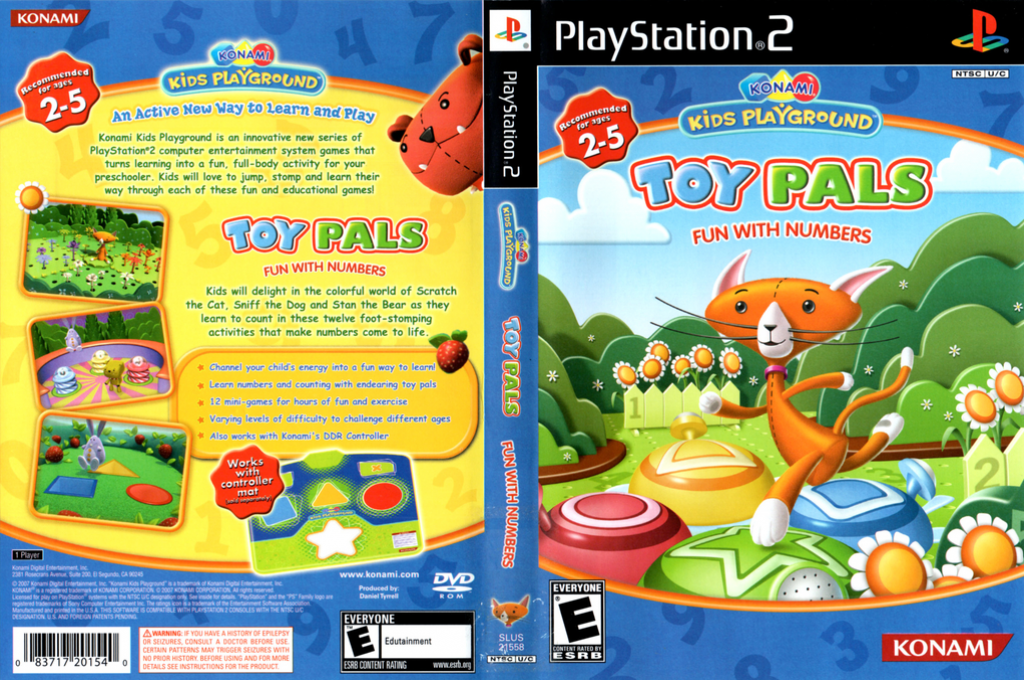 Konami Kids Playground - Toy Pals Fun with Numbers — box-texture (US)