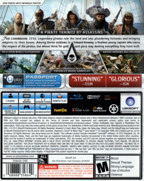 Assassin's Creed IV: Black Flag — box-2D-back (US)