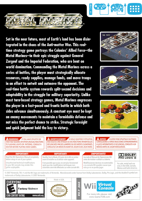 Metal Marines — box-2D-back (US)