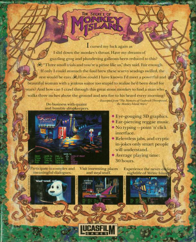 Secret Of Monkey Island, The — box-2D-back (EU)