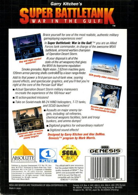 Garry Kitchen's Super Battletank - War In The Gulf — box-2D-back (US)