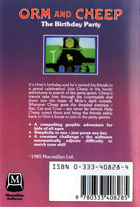 Orm and Cheep : The Birthday Party — box-2D-back (EU)