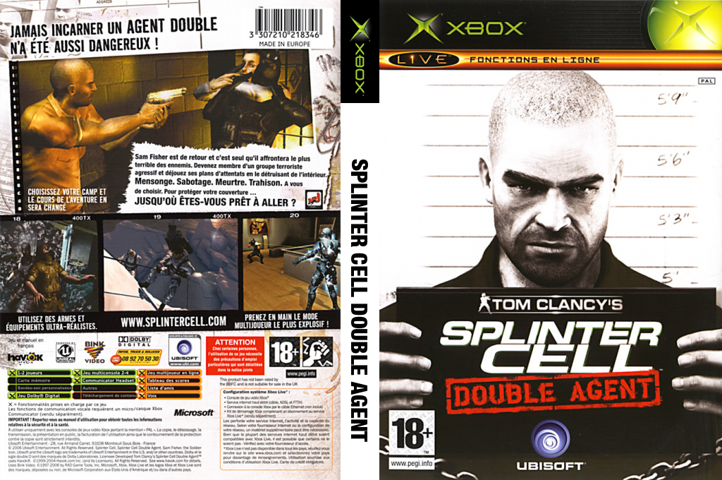 Tom Clancy's Splinter Cell - Double Agent — box-texture (FR)