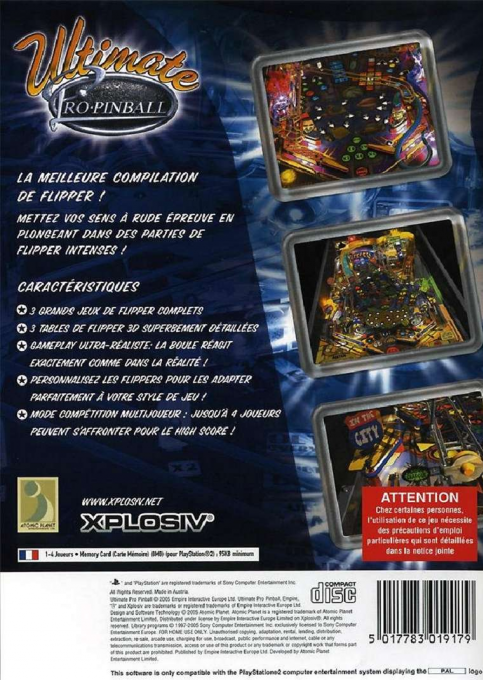 Ultimate Pro Pinball — box-2D-back (FR)