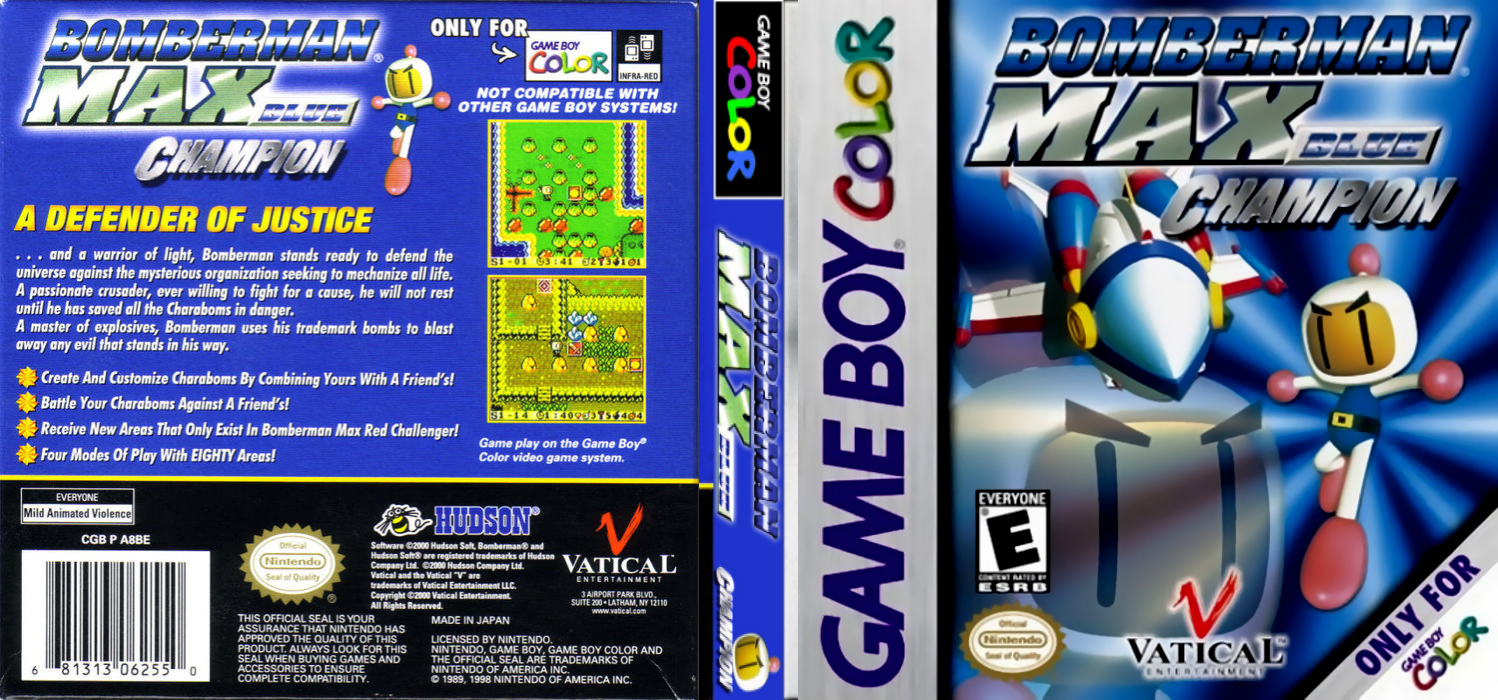 Bomberman Max - Blue Champion — box-texture (US)