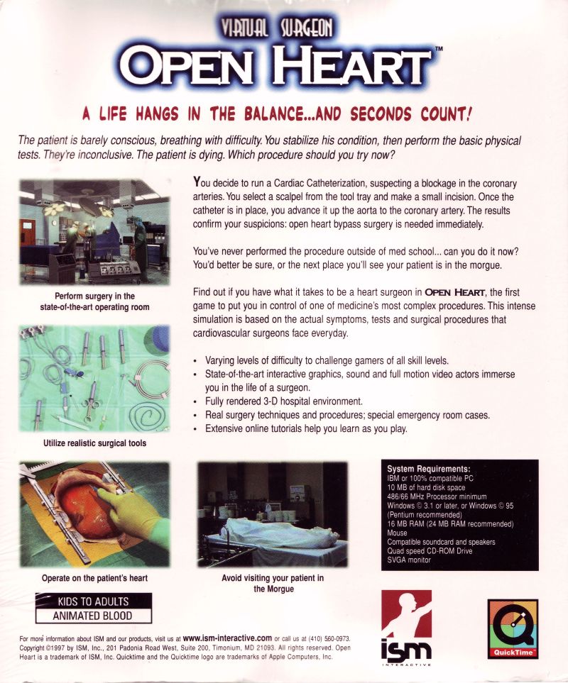 Virtual Surgeon: Open Heart — box-2D-back (US)