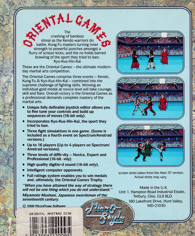 Oriental Games — box-2D-back (EU)