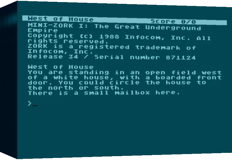 Mini-Zork I — box-3D (WOR)