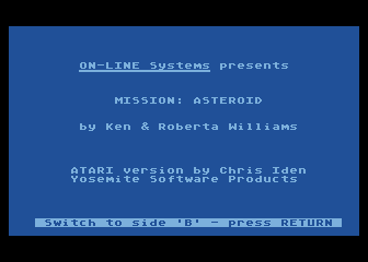 Hi-res Adventure #0 - Mission Asteroid — sstitle (US)