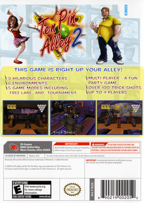Ten Pin Alley 2 — box-2D-back (US)