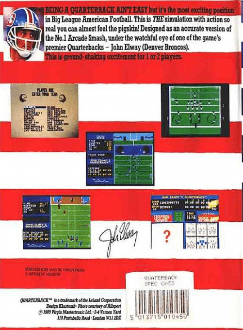 John Elway's Quarterback — box-2D-back (EU)