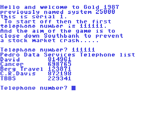Gold 1987 : System 25000 — ss (WOR)