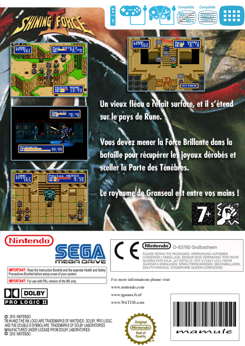 Shining Force — box-2D-back (FR)