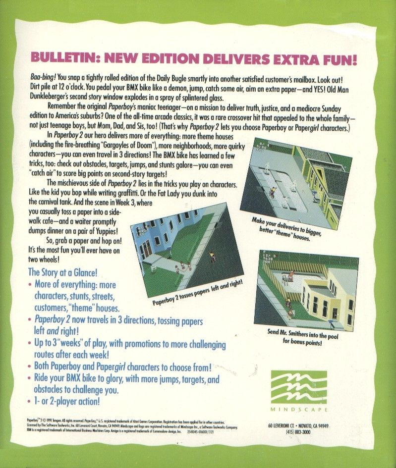 Paperboy 2 — box-2D-back (US)