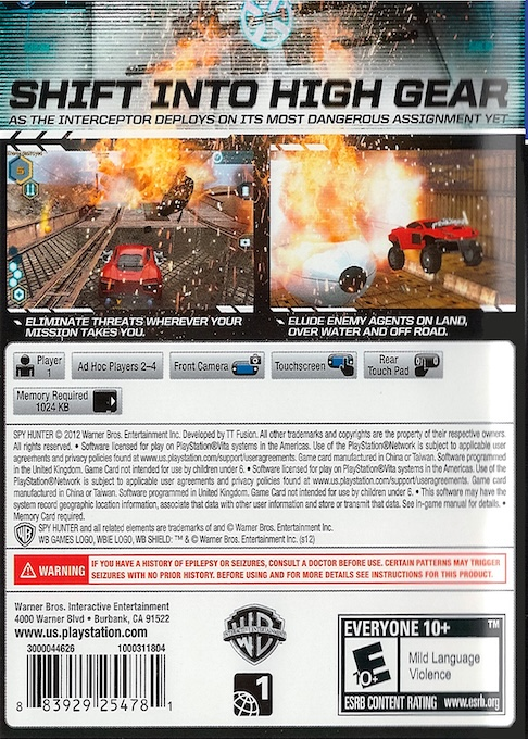 Spy Hunter — box-2D-back (US)