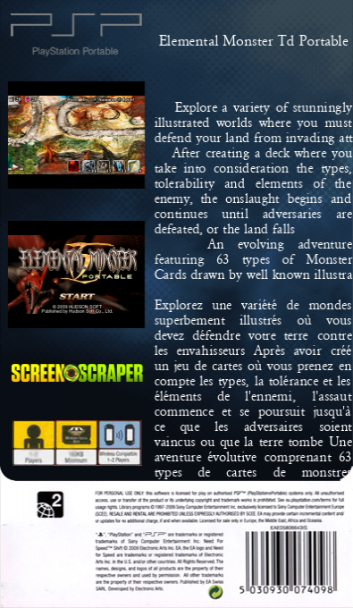 Elemental Monster TD Portable — box-2D-back (SS)