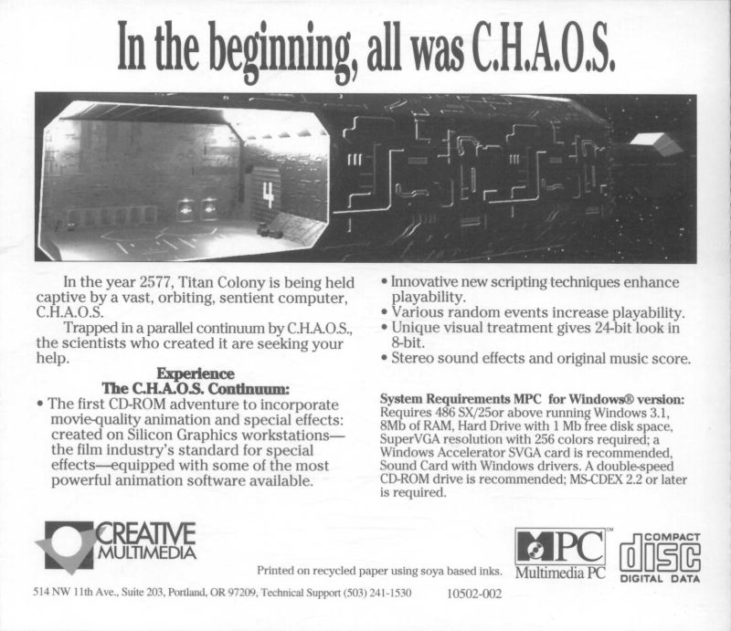 The C.H.A.O.S. Continuum — box-2D-back (CA)