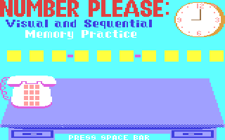 Number Please : Visual and Sequential Memory Practice — sstitle (WOR)
