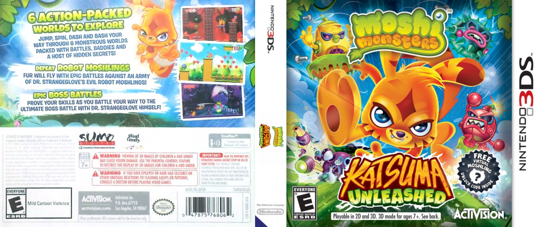 Moshi Monsters : Katsuma Unleashed — box-texture (US)